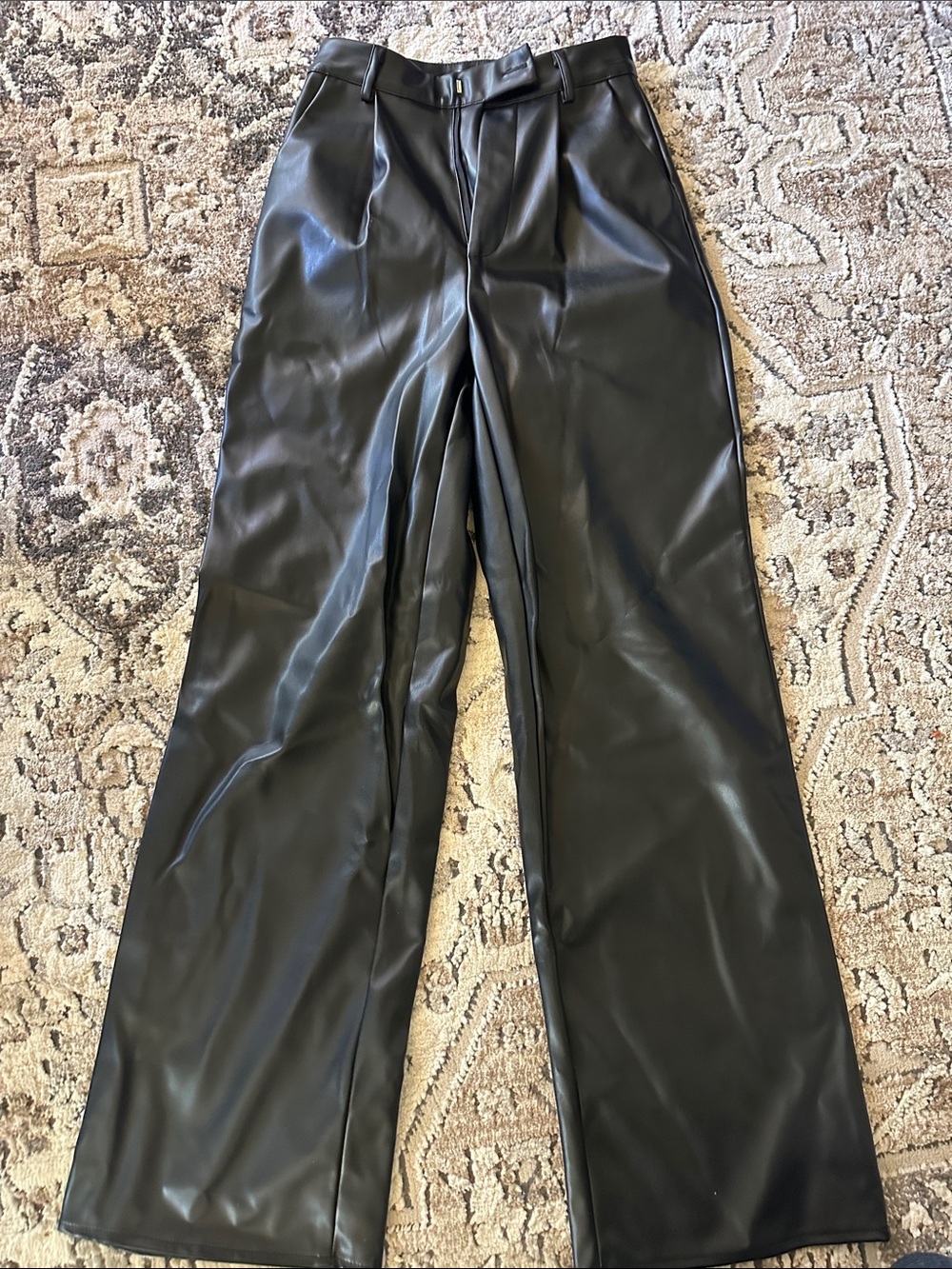 Missguided Faux Leather Wide-Leg trousers